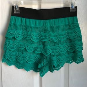 Teal lace shorts!!